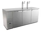 image of Fagor FDD-79S-N 73" 4‑Keg Draft Beer Cooler, Stainless, 2 Towers, 3 Doors, LED, 1/3 hp, CETLus