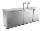 image of Fagor FDD-95S-N Draft Beer Keg Cooler, 73" Wide, 5‑Keg (35 cu ft), Stainless, 2 Faucet Towers