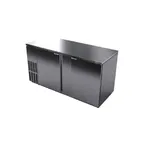 image of Fagor Refrigeration FBB-69S-N Refrigerated Back Bar Cabinet w/ 2 Solid Doors, 4 Shelves, 2 Rails