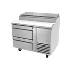 image of Fagor FPT-46-D2 46" 1-Section Refrigerated Pizza Prep Table w/ 2 Drawers, (6) 1/3 Size Pans