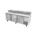 image of Fagor FPT-93 93" 3-Section Refrigerated Pizza Prep Table w/ 3 Doors, (12) 1/3 Size Pans