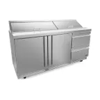 image of Fagor FST-72-18-D2-N 72-1/2" 2-Door Sandwich and Salad Prep Table, 18 Pans, 2 Drawers, Stainless Steel