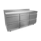 image of Fagor Refrigeration FUR-72-D6-N 72" Undercounter Refrigerator w/ 6 Drawers, 25.4 cu. ft.