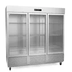 image of Fagor Refrigeration QVR-3G-N Three Section Reach-In Refrigerator w/ 3 Glass Doors, Bottom Mount, Stainless Steel, 76 cu. ft.