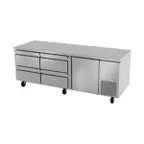 image of Fagor SUR-93-D4 93" 1-Door & 4-Drawer Undercounter Fridge, Stainless Steel, Front-Breathing, 26.5 cu. ft.