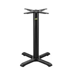 image of FLAT Tech CT2007 KX22 Cast Iron Restaurant Table Base, 22x22 Inch Base, 3 Inch Diameter Column, Embossed Coated Steel Finish, Dining Height