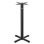 image of FLAT Tech CT2017 Bar Height KX22 Table Base, 22" Cross Base, 3" Dia. Column, Cast Iron, Textured Finish