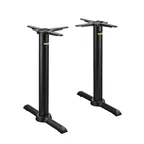 image of FLAT Tech CT2030 KT22 Dining Height Restaurant Table Base, 22" End Base Spread, Cast Iron, Textured Finish, Hydraulic PAD Stabilization