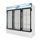 image of Fogel USA CR-65-HC 78" Three Swing Glass Door Merchandiser Refrigerator in White, 65 cu. ft.