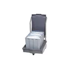 image of Follett 00112771 Plastic Mobile Ice Bin, 75 lb, Granite Gray