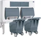 image of Follett DEV2250SG-72-ICS125L 72" Ice Storage Bin with Transport Cart, 2250 lb