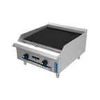 image of Fortress FGCB24 24" Countertop Gas Radiant Charbroiler w/ (2) Burners, 60.000 BTU