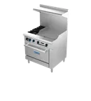 image of Fortress FGR2B24G 36" Gas Restaurant Range w/ (2) Open Burners, 24" Griddle, (1) Standard Oven, 120.000 BTU