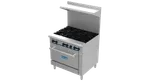 image of Fortress FGR6B 36" Gas Restaurant Range w/ (6) Open Burners, (1) Standard Oven, 185.000 BTU