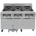 image of Frymaster 31814EF Electric Fryer, (3) 60 lb Vats, Floor Model