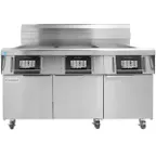 image of Frymaster 3FQG60T Multiple Battery Gas Fryer w/ (3) 63-lb Frypots, Built-In Automatic Filtration
