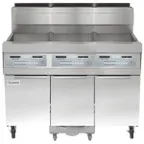 image of Frymaster SCFHD350G Multiple Battery Gas Fryer w/ (3) 50-lb Frypots, Built-In Filtration, 300.000 BTU