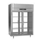 image of Victory FSA-2D-S1-EW-PT-G-HC 58" 4-Glass Door Pass-Thru Freezer, 2-Section, Top Mounted, 53 cu. ft., Stainless Steel Exterior, Aluminum Interior