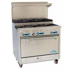 image of Comstock-Castle FSU330 36" Gas Restaurant Range, (6) Open Burners w/ (3) Step-Up, (1) Standard Oven, 174.000 BTU