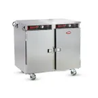 image of FWE HLC-14 Heated Holding Cabinet, 2-Compartment, Stainless Steel, 14-GN 1/1 Pans, Adjustable Thermostat, Mobile