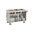 image of FWE HLC-3W6-1-DRN 51" Handy Line Serving Cabinet, (3) Wells