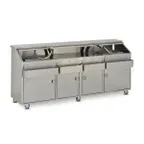 image of FWE SBBC-8 (2) 50 lb. Ice Bin Removable Speed Rack-95" Portable Bar-Stainless Steel Exterior