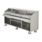 image of FWE SCB-8 (2) 60 lb. Ice Bin Removable Speed Rack-96" Portable Bar-Stainless Steel Exterior