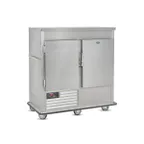 image of FWE URS-14 2-Section 2-Door Solid Holding Cabinet, 14 × 18"×26" Pans, Stainless, 33-38°F, 6" Casters