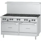 image of Garland US Range G60-10RR 60" Gas Restaurant Range w/ (10) Open Burners, (2) Standard Ovens, 406.000 BTU
