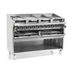 image of Pegasus CB-72G 74" Floor Model Gas Radiant Charbroiler w/ Cabinet Base, 205.500 BTU by Galaxy Group