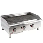 image of APW Wyott GCB-36S 36" Countertop Gas Radiant Charbroiler w/ (3) Burners, 90.000 BTU