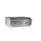 image of Globe GCB36G-SR 36" Countertop Gas Charbroiler w/ Stainless Steel Radiant, (3) Burners, 120.000 BTU