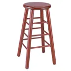 image of G & A 115SS Demi Barstool, 30" H, Backless, Solid Wood Saddle Seat, European Beechwood Frame, Footrest