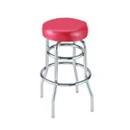 image of G & A 142-24 Classic Swivel Backless Bar Stool with Padded Seat and Steel Frame with Chrome Finish, 24" Counter Height