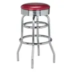 image of G & A 144 Classic Swivel Backless Bar Stool with Padded Seat and Steel Frame with Chrome Finish, 30"Height