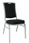 image of G & A 2405-AL COM/GR4 Artisan Banquet Chair, Stacks 10 High, Upholstered Square Back & Seat, 12 Gauge Aluminum