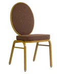 image of G & A 2406-AL COM/GR4 Orion Banquet Chair, Flexible Back, Upholstered Seat, 12 Gauge Aluminum, Stacks 10 High