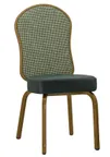 image of G & A 2501-AL COM/GR4 Eldric Banquet Chair, Stacks 10 High, Upholstered Flex Back & Seat, 12 Gauge Aluminum