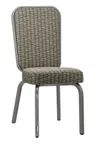 image of G & A 2503-AL COM/GR4 Tatum Banquet Chair, Stacks 10 High, Upholstered Flex Back, 12 Gauge Aluminum