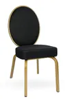 image of G & A 2504-AL COM/GR4 Ophelia Banquet Chair, Flexible Oval Back, Upholstered Seat, 12 Gauge Aluminum, Stacks 10 High