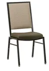 image of G & A 2601-AL GR9 Harlan Banquet Chair, Stacks 10 High, Upholstered Square Back, Grade 9 Upholstery, 12 Gauge Aluminum