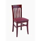 image of G & A 3805PS Indoor Napa Side Chair with Slat Back and Padded Seat, Beechwood Frame