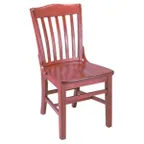 image of G & A 3809SS Indoor Schoolhouse Side Chair with Slat Back and Solid Wood Saddle Seat, Beech Frame