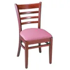 image of G & A 4613 Indoor Side Chair with Ladder Back and Upholstered Padded Seat, Beechwood Frame