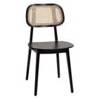 image of G & A 4616-PS Indoor Side Chair with Wood Back, Black