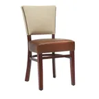 image of G & A 4626NH PS3 Indoor Oxford Side Chair with Plain Back and Upholstered Padded Seat, Beechwood Frame