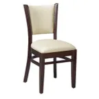image of G & A 4632 Indoor Bristol Side Chair with Plain Back and Upholstered Padded Seat, Beechwood Frame 