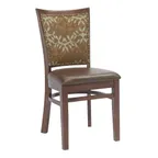 image of G & A 4650FP1 NAIL Indoor Checker Side Chair with Grid Back and Padded Seat, European Beechwood Frame
