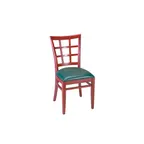 image of G & A 4650VS Indoor Checker Side Chair with Grid Back and Veneer Seat, Beechwood Frame
