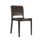 image of G & A 4660VS Milano Stackable Side Chair, Solid Wood Back, Veneer Seat, Walnut Finish, European Beechwood Frame